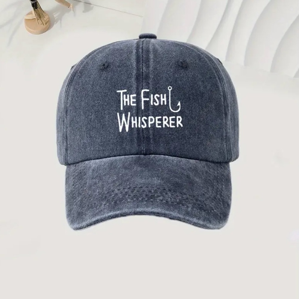 🎣 New! Unisex Faded Blue Hat The Fish Whisperer Adjustable Baseball Cap